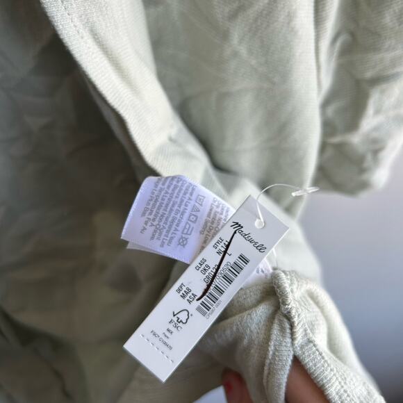 Madewell Button Down Shirt Mens Size L Green Textured Easy Short Sleeve - Picture 5 of 8